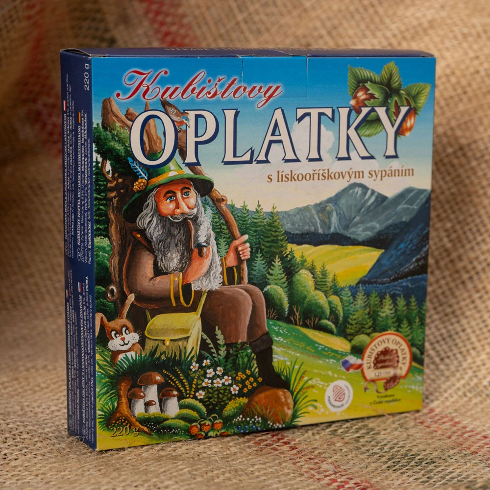 Kubištovy lázeňské oplatky sypané lískooříškové 220g